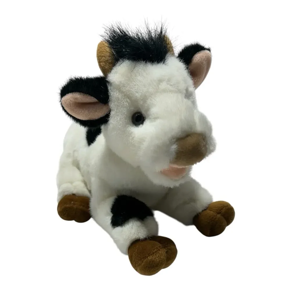 Gund Cow Daisy Black White Plush 10” 1993 Red Ribbon Bow